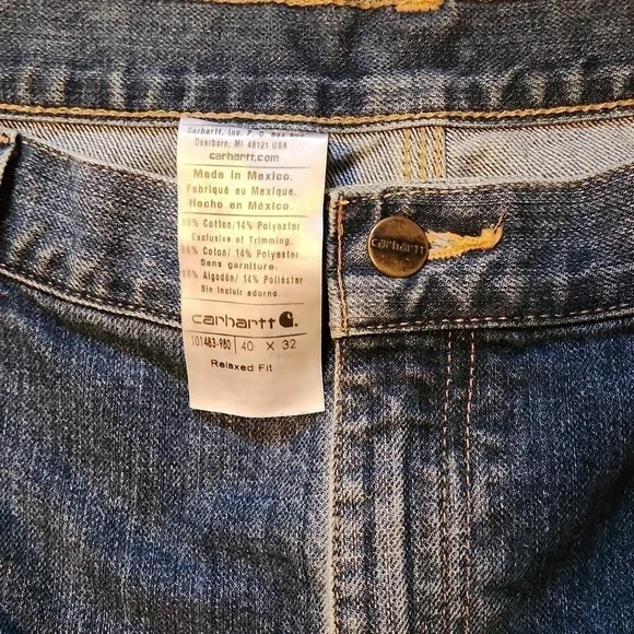 CARHARTT relaxed fit blue jeans 40x32 - Picture 4 of 12
